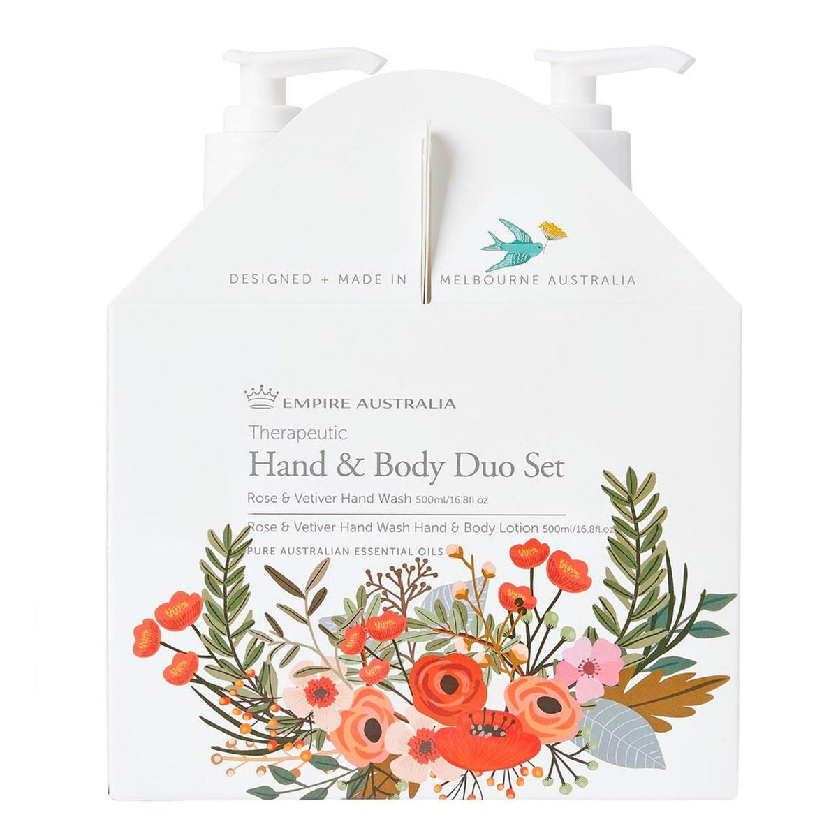 Empire Australia Therapeutic Rose & Vetiver Hand Care Duo 500ml