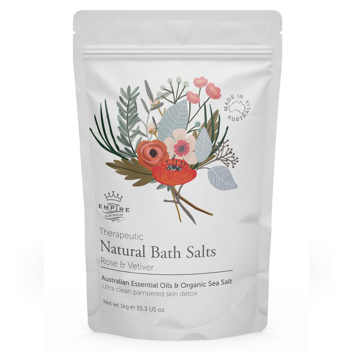 Empire Australia Therapeutic Rose & Vetiver Bath Salts 1kg
